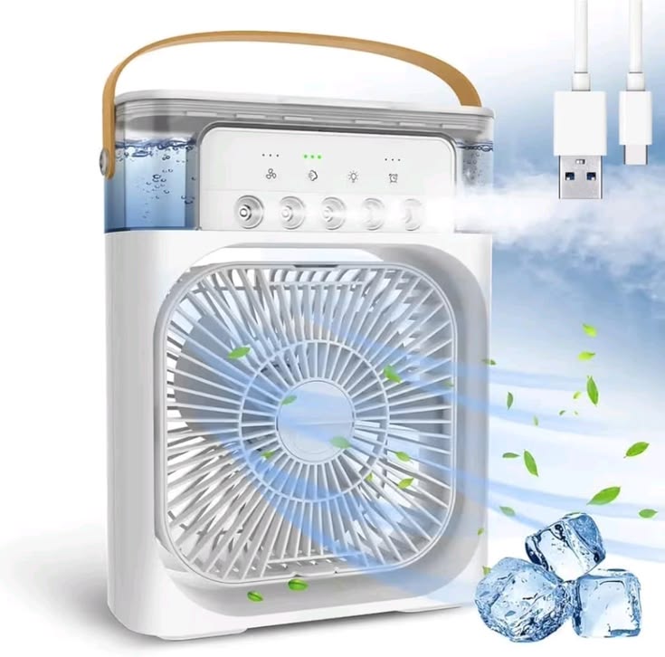 Portable AC Fan Mini Air Cooler USB Rechargeable Cooling Fan