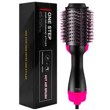 One Step Hot Air Brush - Pink Black Volumizer & Styler